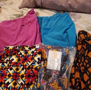 5 tc lularoe leggings solids and geometric prints